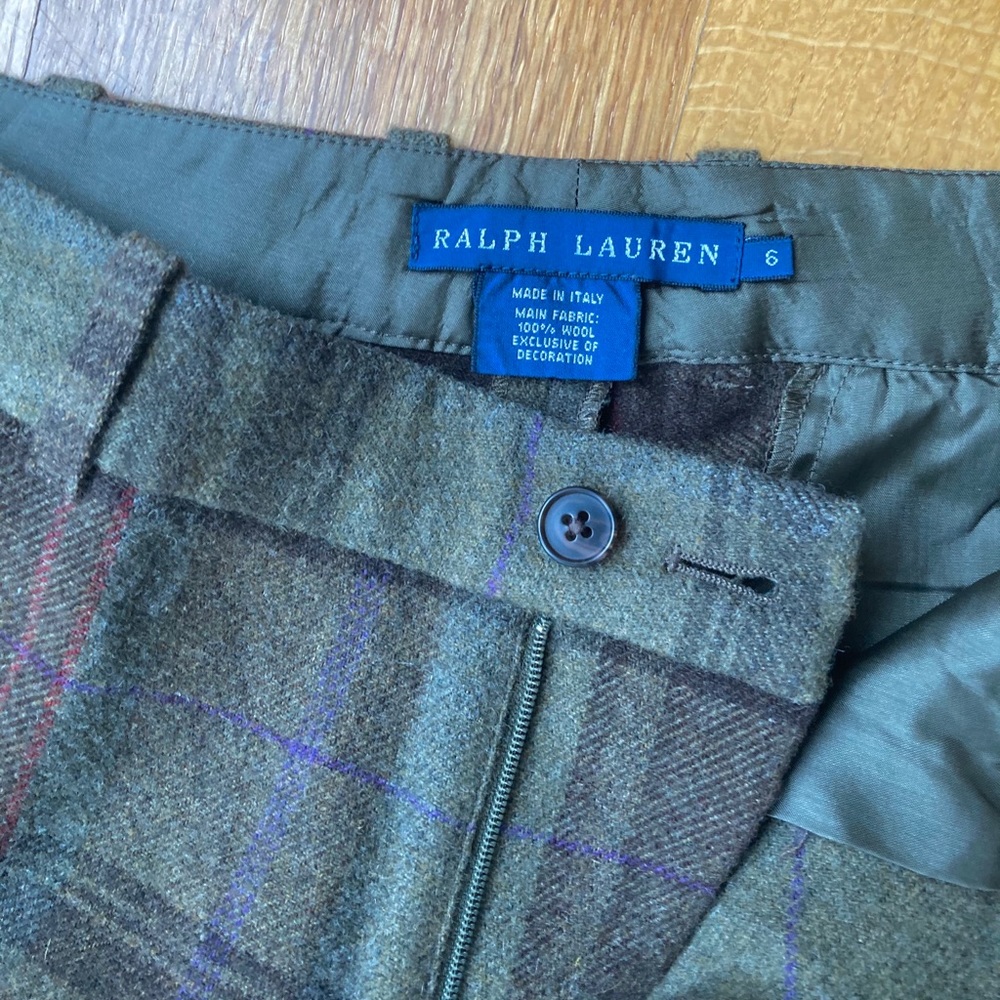 Ralph Lauren Blue Label plaid wool pants